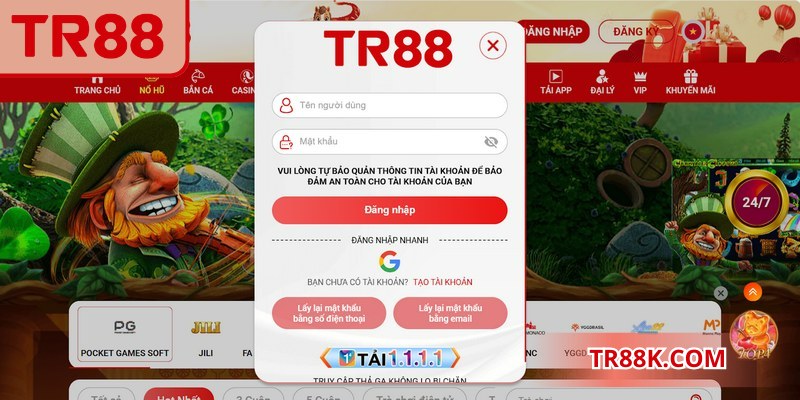 Đăng nhập TR88 là bước đầu tiên để trải nghiệm mọi tiện ích