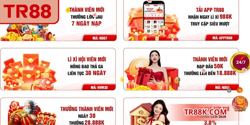 Thành viên mới được hưởng ưu đãi sau 7 ngày nạp